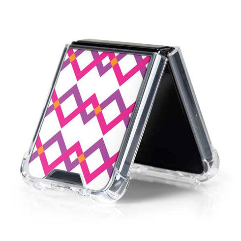 Chevron White Out Galaxy Z Flip5 5G Clear Case