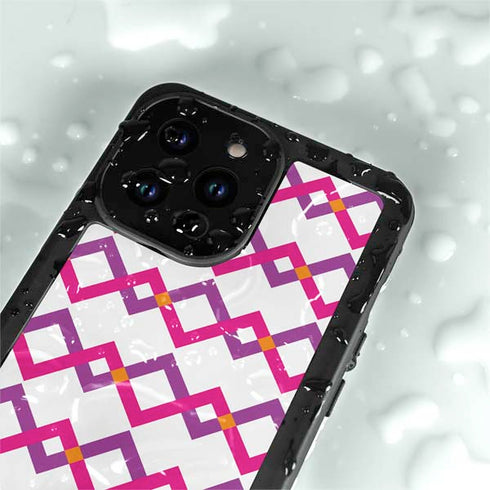 Chevron White Out iPhone 14 Pro Max Waterproof Case
