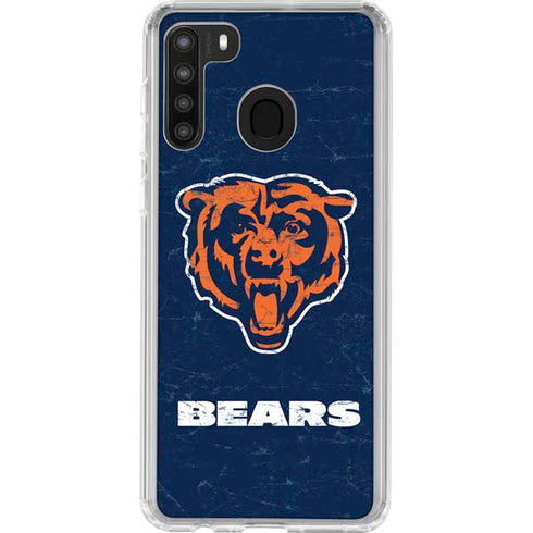 NFL Chicago Bears - Alternate Distressed Galaxy A21 Clear Case