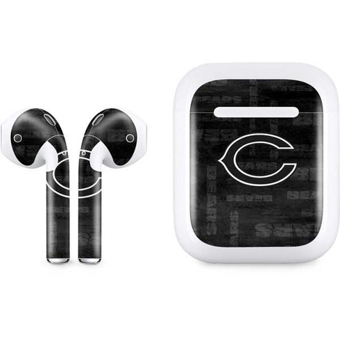 NFL Chicago Bears Black & White Apple AirPods Skin