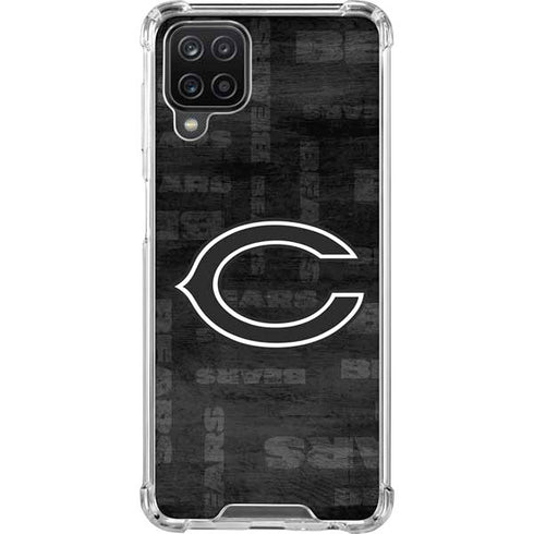 NFL Chicago Bears Black & White Galaxy A12 Clear Case