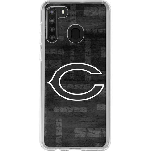 NFL Chicago Bears Black & White Galaxy A21 Clear Case