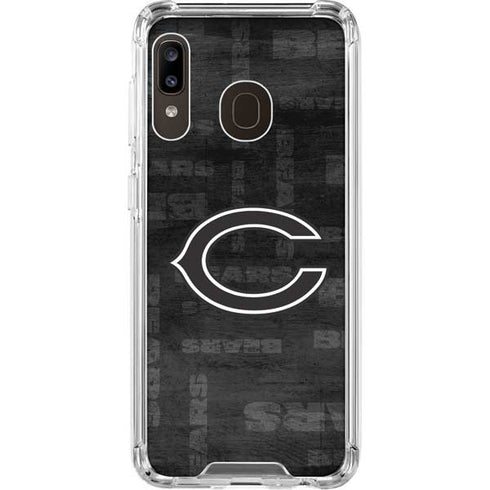 NFL Chicago Bears Black & White Galaxy A30 Clear Case