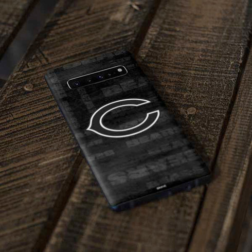 NFL Chicago Bears Black & White Galaxy S10 Skin