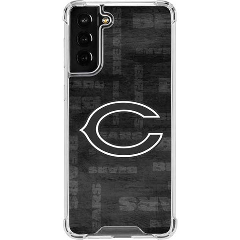 NFL Chicago Bears Black & White Galaxy S21 FE Clear Case