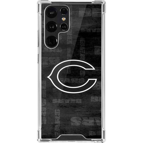 NFL Chicago Bears Black & White Galaxy S22 Ultra Clear Case