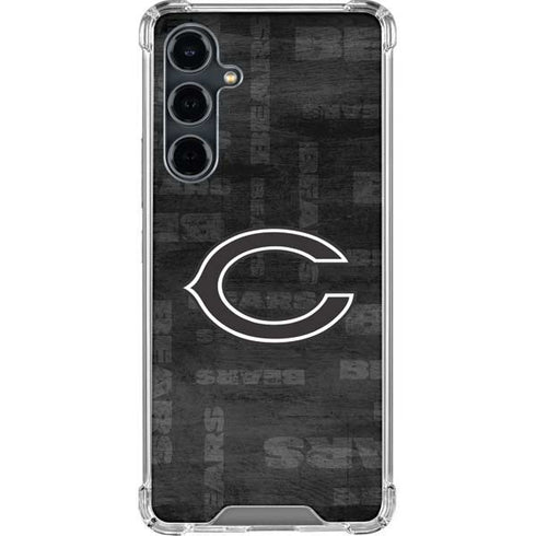 NFL Chicago Bears Black & White Galaxy S23 FE Clear Case