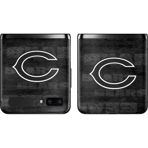 NFL Chicago Bears Black & White Galaxy Z Flip Skin