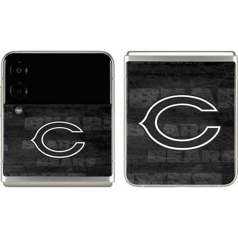 NFL Chicago Bears Black & White Galaxy Z Flip3 5G Skin