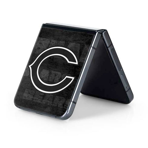 NFL Chicago Bears Black & White Galaxy Z Flip5 5G Skin