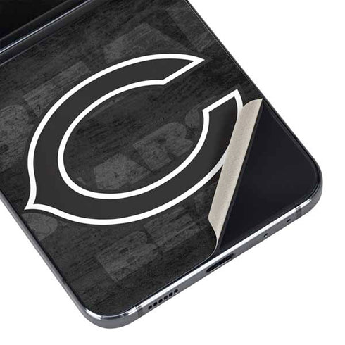 NFL Chicago Bears Black & White Galaxy Z Flip5 5G Skin