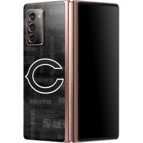 NFL Chicago Bears Black & White Galaxy Z Fold2 5G Skin