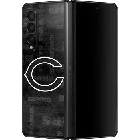 NFL Chicago Bears Black & White Galaxy Z Fold3 5G Skin