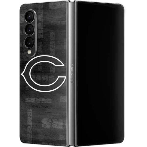 NFL Chicago Bears Black & White Galaxy Z Fold4 5G Skin