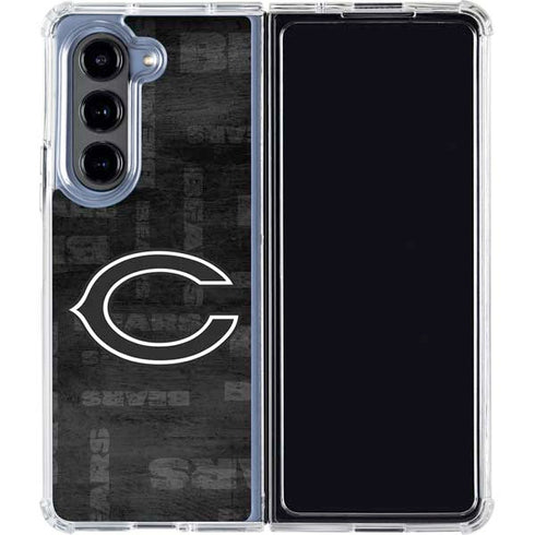 NFL Chicago Bears Black & White Galaxy Z Fold5 5G Clear Case