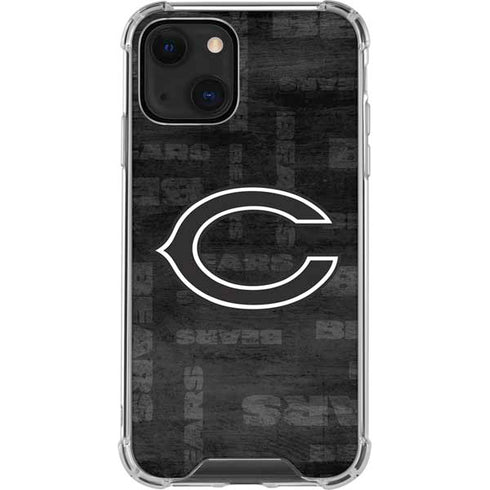 NFL Chicago Bears Black & White iPhone 13 Mini Clear Case