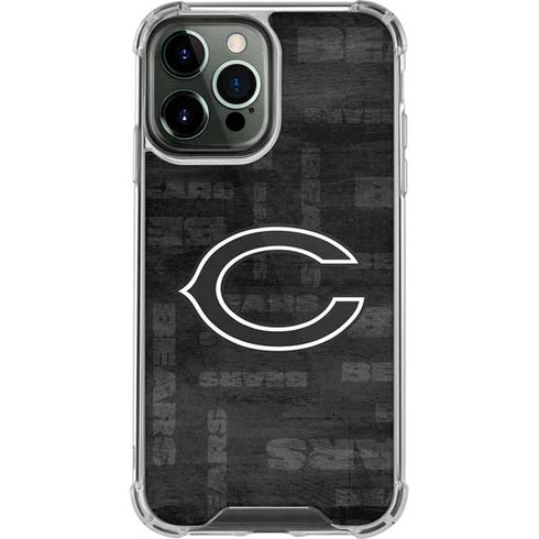 NFL Chicago Bears Black & White iPhone 13 Pro Max Clear Case