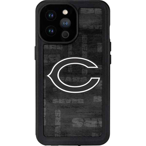 NFL Chicago Bears Black & White iPhone 14 Pro Max Waterproof Case