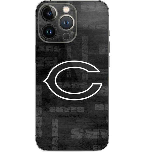 NFL Chicago Bears Black & White iPhone 14 Pro Skin