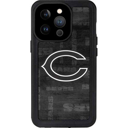 NFL Chicago Bears Black & White iPhone 14 Pro Waterproof Case