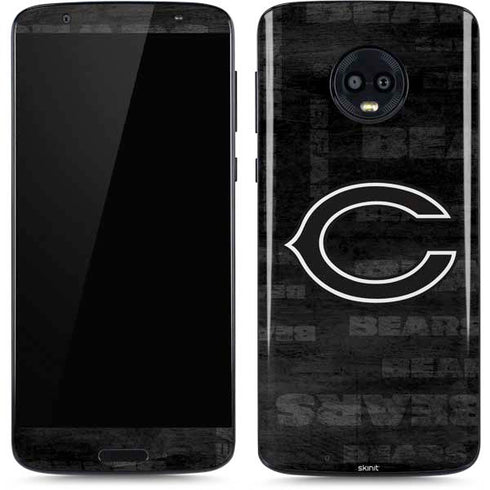NFL Chicago Bears Black & White Moto G6 Skin