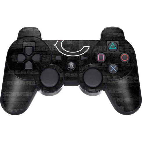 NFL Chicago Bears Black & White PS3 Dual Shock wireless controller Skin