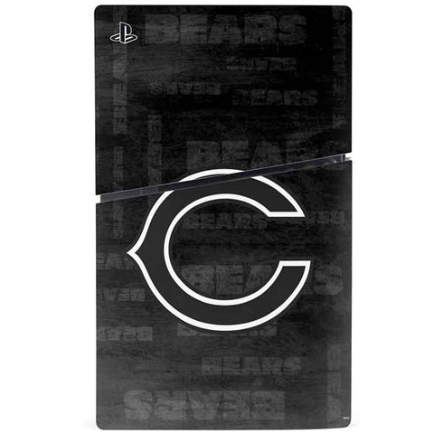 NFL Chicago Bears Black & White PS5 Slim Disk Console Skin
