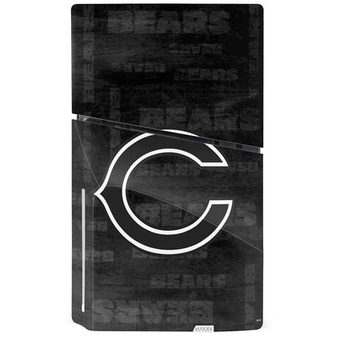 NFL Chicago Bears Black & White PS5 Slim Disk Console Skin