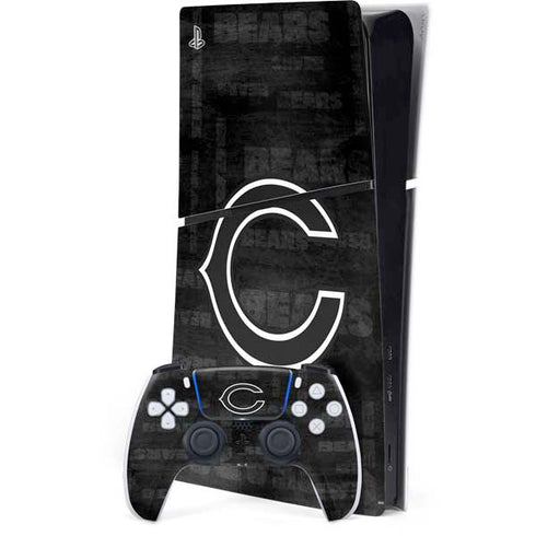 NFL Chicago Bears Black & White PS5 Slim Digital Edition Bundle Skin