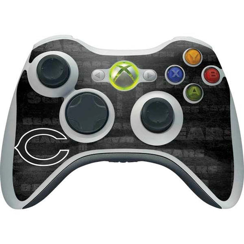 NFL Chicago Bears Black & White Xbox 360 Wireless Controller Skin