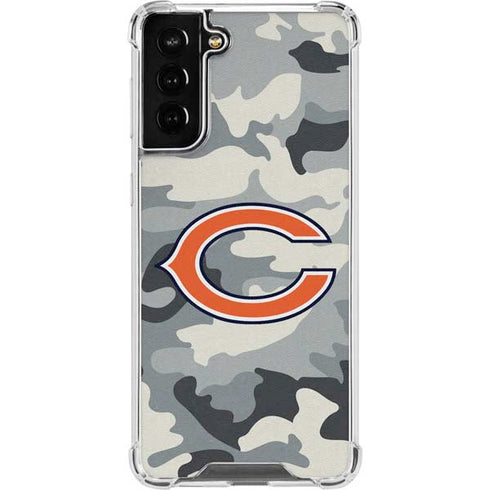 NFL Chicago Bears Camo Galaxy S21 FE Clear Case