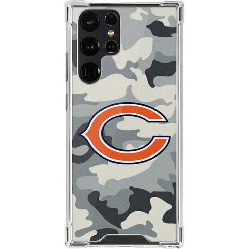 NFL Chicago Bears Camo Galaxy S22 Ultra Clear Case