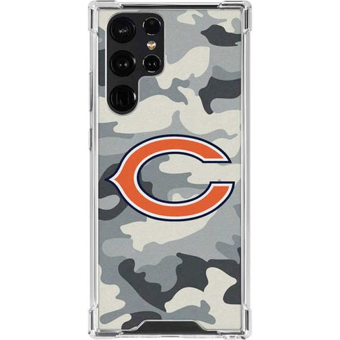 NFL Chicago Bears Camo Galaxy S24 Ultra Clear Case