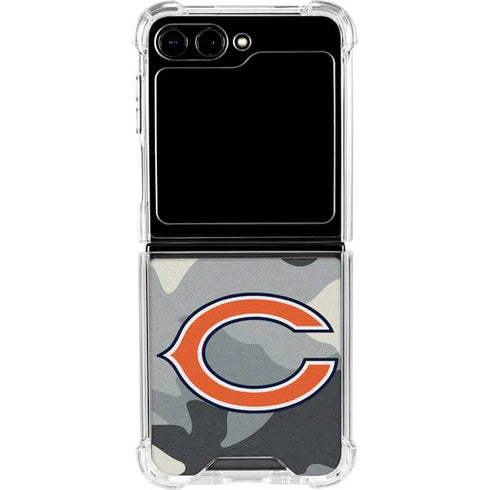 NFL Chicago Bears Camo Galaxy Z Flip5 5G Clear Case