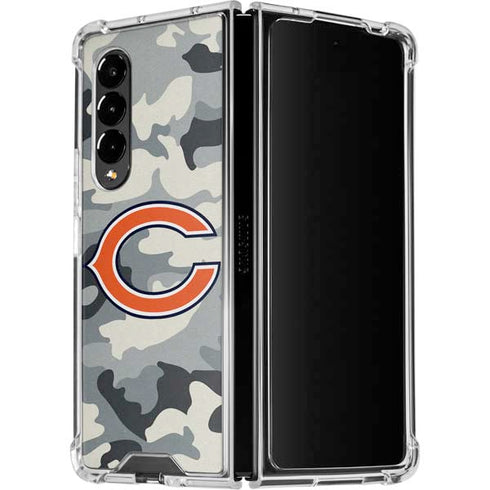 NFL Chicago Bears Camo Galaxy Z Fold4 5G Clear Case