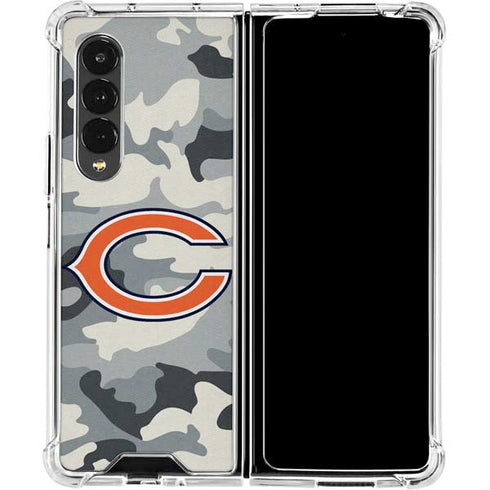 NFL Chicago Bears Camo Galaxy Z Fold4 5G Clear Case