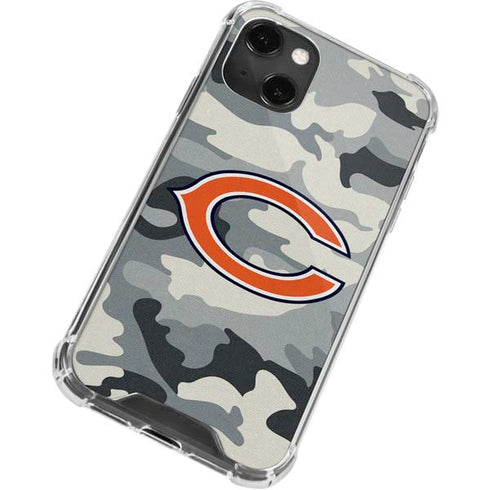 NFL Chicago Bears Camo iPhone 14 Plus Clear Case