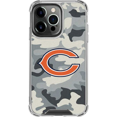 NFL Chicago Bears Camo iPhone 15 Pro Clear Case