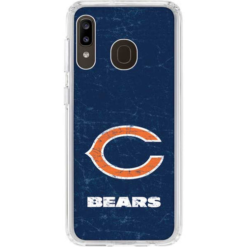 NFL Chicago Bears Distressed Galaxy A20 Clear Case