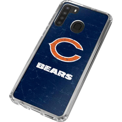 NFL Chicago Bears Distressed Galaxy A21 Clear Case