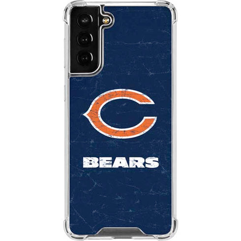 NFL Chicago Bears Distressed Galaxy S21 FE Clear Case