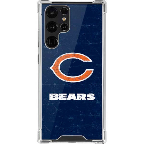 NFL Chicago Bears Distressed Galaxy S22 Ultra Clear Case