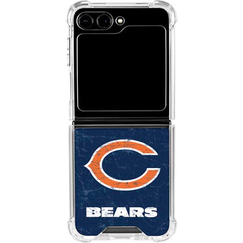 NFL Chicago Bears Distressed Galaxy Z Flip5 5G Clear Case