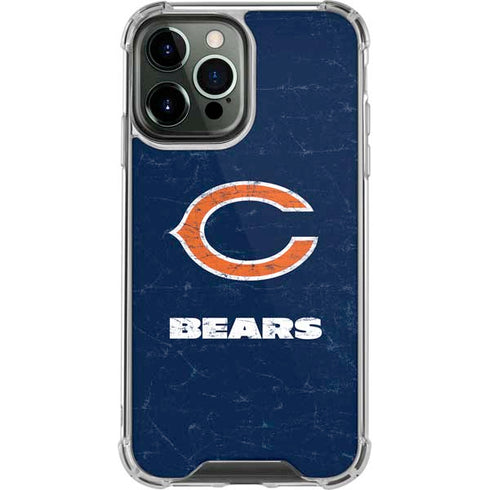 NFL Chicago Bears Distressed iPhone 15 Pro Max Clear Case