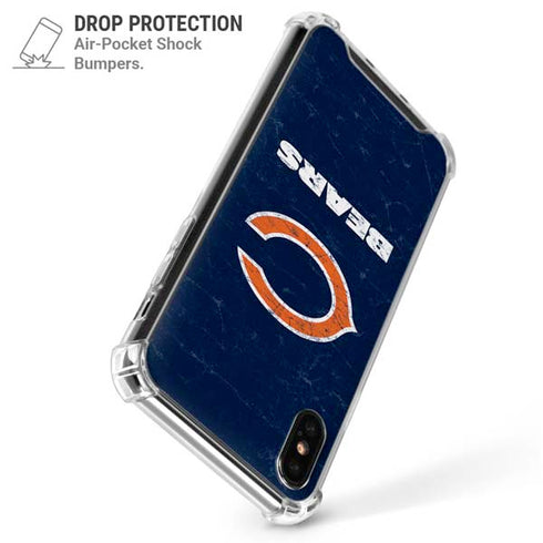 NFL Chicago Bears Distressed iPhone XS Max Clear Case