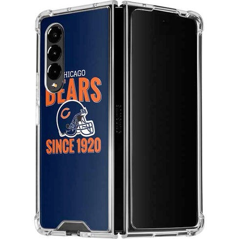 NFL Chicago Bears Helmet Galaxy Z Fold4 5G Clear Case