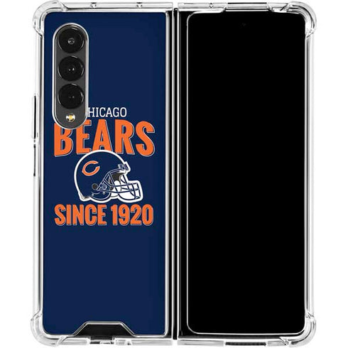 NFL Chicago Bears Helmet Galaxy Z Fold4 5G Clear Case