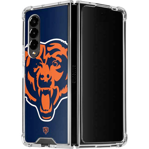NFL Chicago Bears Large Logo Galaxy Z Fold4 5G Clear Case