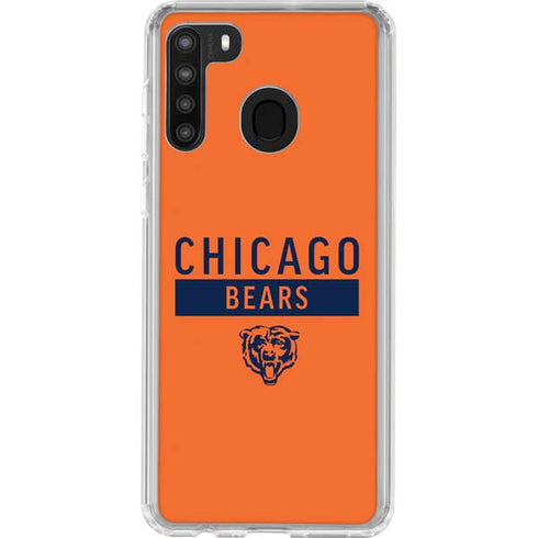 NFL Chicago Bears Orange Performance Series Galaxy A21 Clear Case