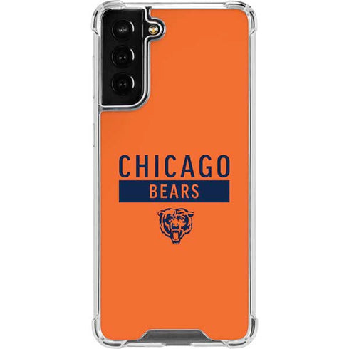 NFL Chicago Bears Orange Performance Series Galaxy S21 FE Clear Case